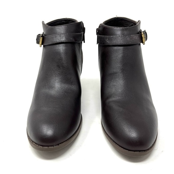 GH Bass Aileen Leather Side Zip Wedge Cushioned Ankle Booties Size 8.5 M - Picture 1 of 9